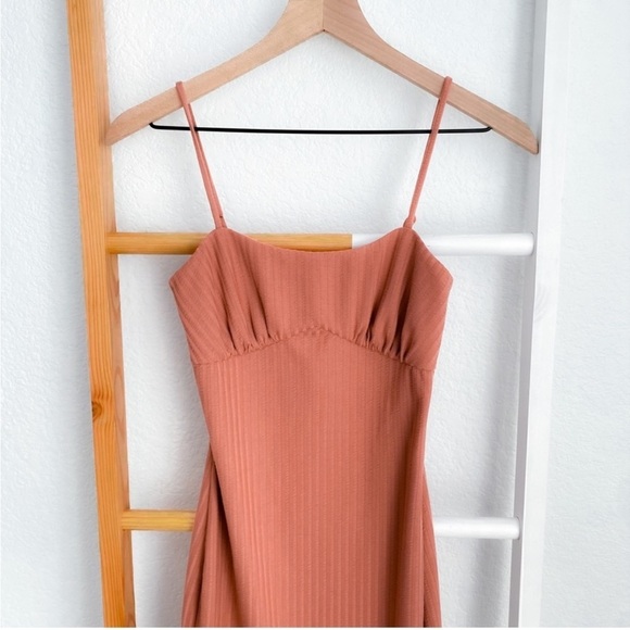 Camila Coelho Claudia Midi Dress in Rose Ribbed Jersey Adjustable Shoulders NWT - Picture 5 of 11